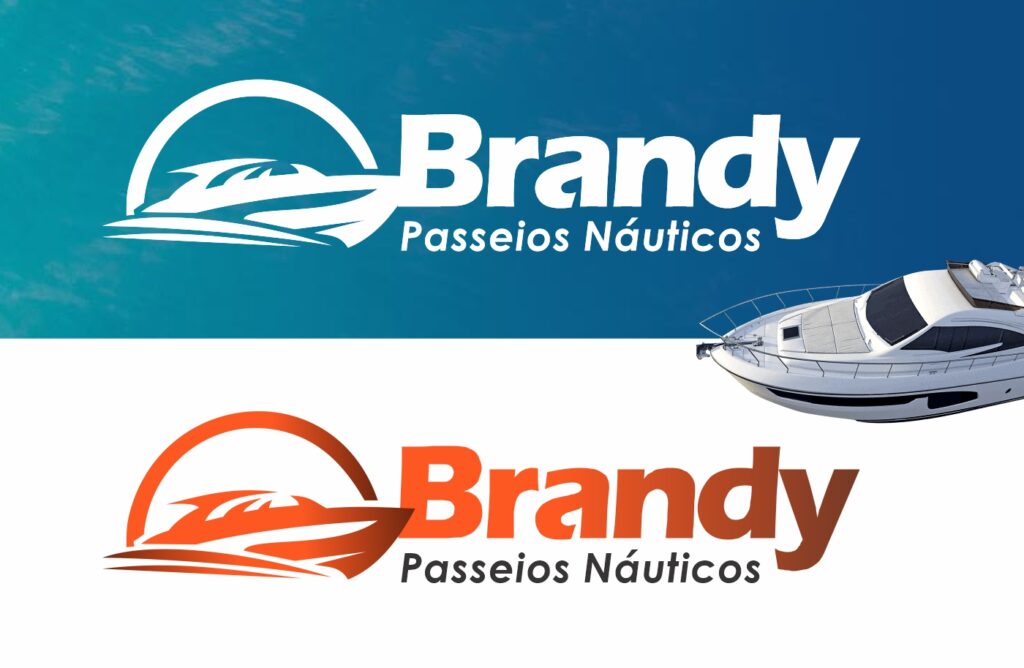 Criação do logotipo pela conectah.Mkt para Brandy Passeios Náuticos